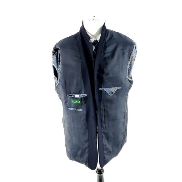 Lauren Ralph Lauren Wool 2 Button Blazer 44R Or Slim 46R Blue - Picture 9 of 10